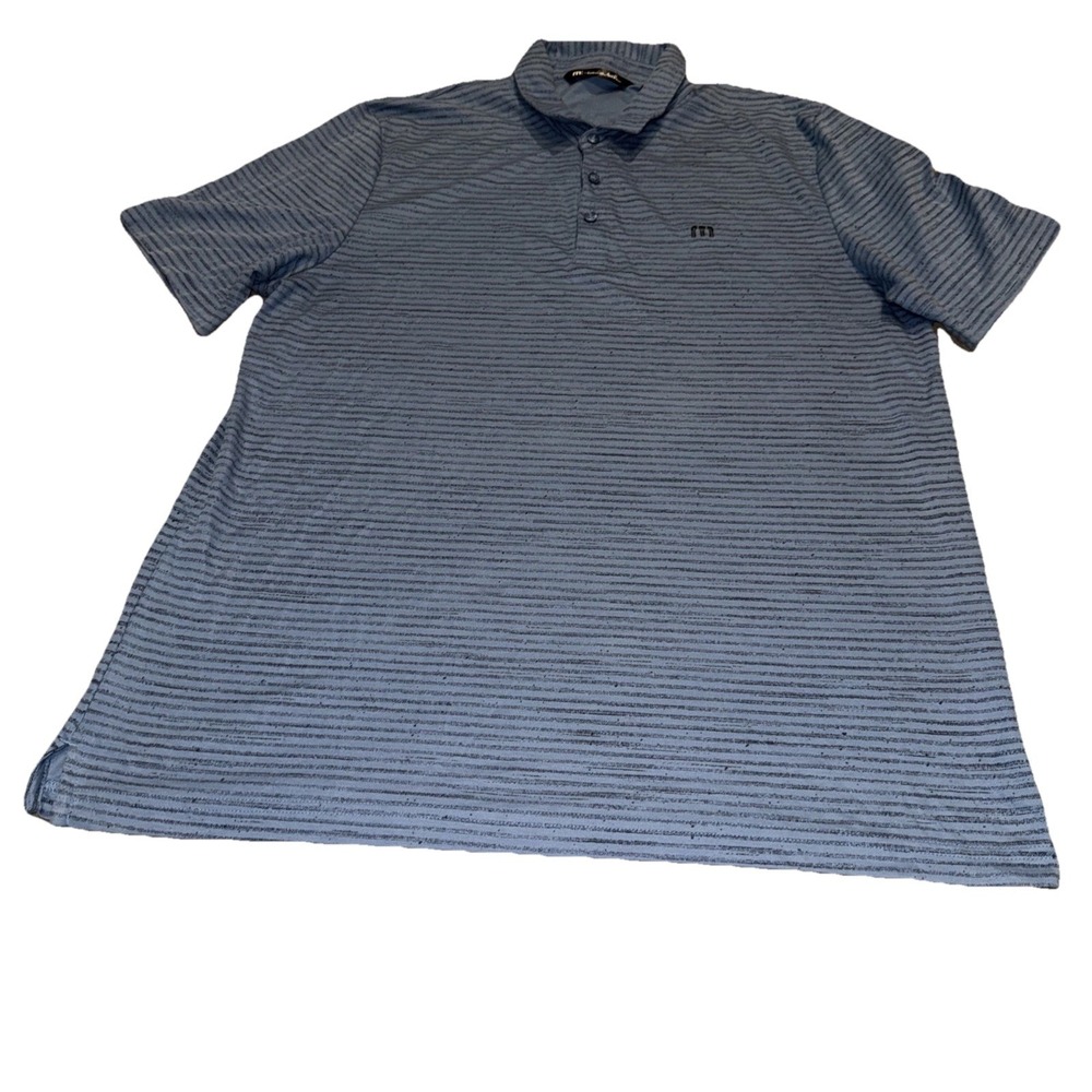 Travis Mathew Golf Polo Shirt Heather Blue Mens‎ Sz XL X-large Short Sleeves
